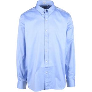 Himon's, Heren, Overhemden, Blauw, Maat: M Katoen,