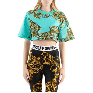 Versace Jeans Couture, Dames, Tops, Blauw, Maat: S