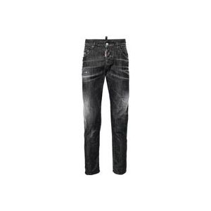 Dsquared2 Zwarte Slim Fit Vervaagde Jeans , Black , Heren , Maat: 2XL