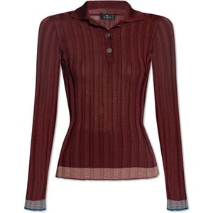 Etro, Dames, Truien, Rood, Maat: XS Leer,
