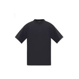 Balenciaga Logo-bedrukt T-shirt , Black , Heren , Maat: M