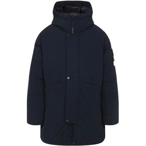 Stone Island, Heren, Mantels, Blauw, Maat: S Polyamide,