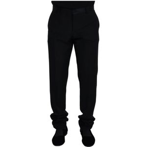 Dolce & Gabbana, Heren, Broeken, Zwart, Maat: 2XL Zijde,
