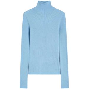 Sportmax, Dames, Truien, Blauw, Maat: S Wol,