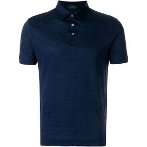 Zanone, Heren, Tops, Blauw, Maat: L Katoen,