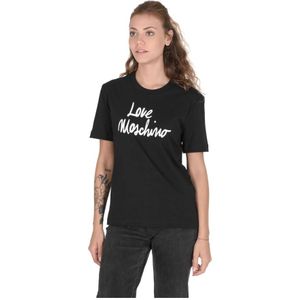 Love Moschino, Dames, Tops, Zwart, Maat: XS Katoen,