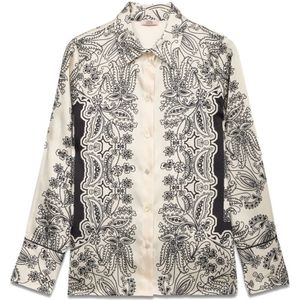 Oltre, Dames, Blouses & Shirts, Veelkleurig, Maat: S Satijn,