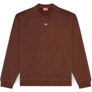 Diesel, Heren, Sweatshirts & Hoodies, Bruin, Maat: 2XL Katoen,