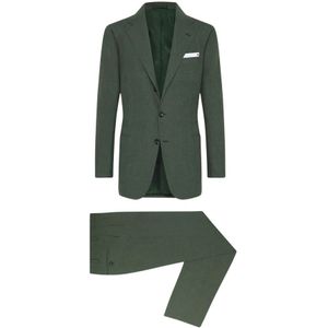 Kiton, Heren, Pakken, Groen, Maat: 2XL Linnen,
