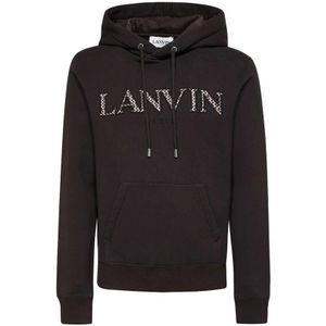 Lanvin, Heren, Sweatshirts & Hoodies, Zwart, Maat: S Katoen,