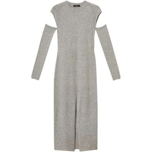 Actitude, Dames, Jurken, Grijs, Maat: S Wol,