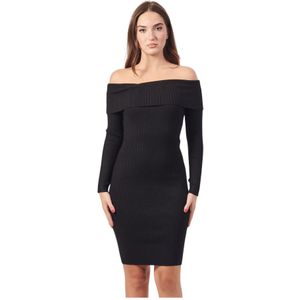 Guess, Dames, Jurken, Zwart, Maat: L Viscose,
