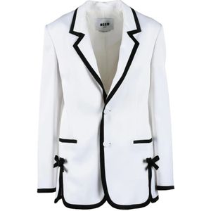 Msgm, Dames, Jassen, Wit, Maat: 2XS Viscose,