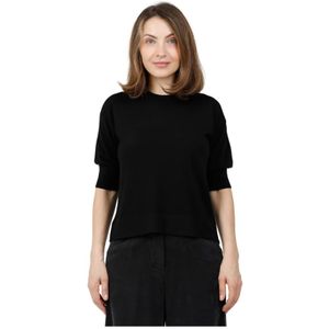 Alpha Studio, Dames, Truien, Zwart, Maat: XS Wol,