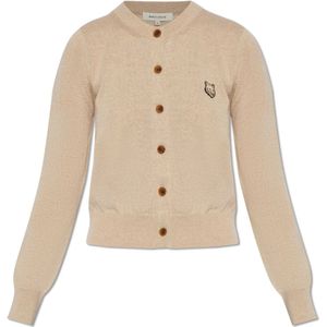 Maison Kitsuné, Dames, Truien, Beige, Maat: L Wol,