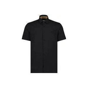 Burberry Korte mouwen overhemd , Black , Heren , Maat: XL