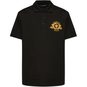 Versace Polo met logo , Black , Heren , Maat: XL