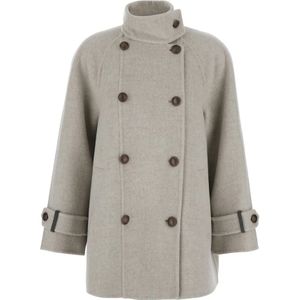 Brunello Cucinelli - Outerwear Jas - Beige - Dames - Wol