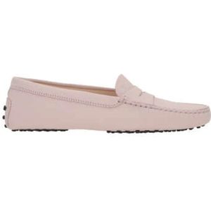 Tod's Handgemaakte roze leren mocassins , Pink , Dames , Maat: 38 EU