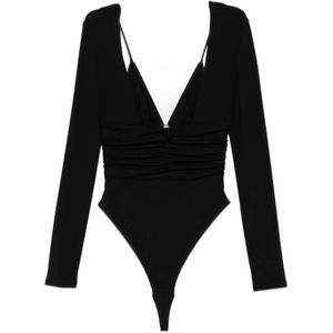 Elisabetta Franchi, Dames, Tops, Zwart, Maat: M Jersey,