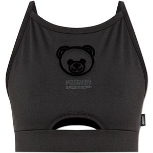 Moschino, Dames, Tops, Zwart, Maat: XS Poliester,