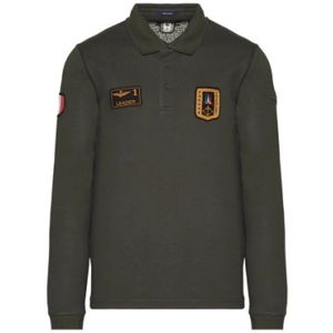 Aeronautica Militare, Heren, Tops, Groen, Maat: 2XL Katoen,