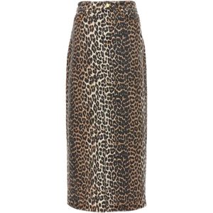 Ganni, Dames, Rokken, Veelkleurig, Maat: XS Denim,