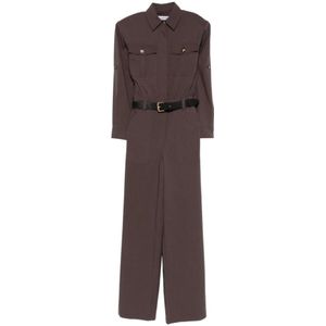 Self Portrait, Dames, Jumpsuits & Playsuits, Bruin, Maat: XS Wol,