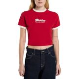 Dickies - Lewistown Ringer T-shirt - Rood - Dames - Katoen