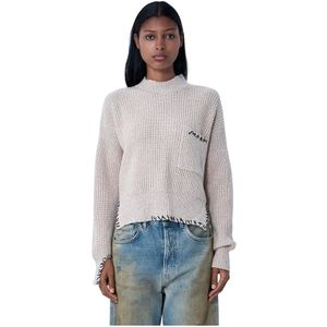 Marni - Italiaanse Wollen Trui - Bruin - Dames - Met Opstaande Kraag