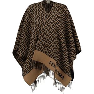 Fendi, Dames, Jassen, Bruin, Maat: ONE Size Wol,
