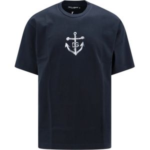 Dolce & Gabbana, Heren, Tops, Blauw, Maat: S Katoen,