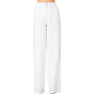 Max Mara Studio, Dames, Broeken, Wit, Maat: XS Linnen,