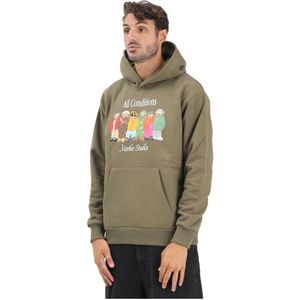 Market, Heren, Sweatshirts & Hoodies, Groen, Maat: L