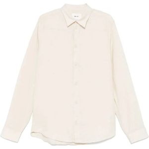 Nn07, Heren, Overhemden, Beige, Maat: S Linnen,
