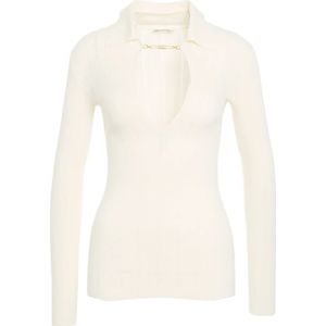 Elisabetta Franchi, Dames, Truien, Wit, Maat: L