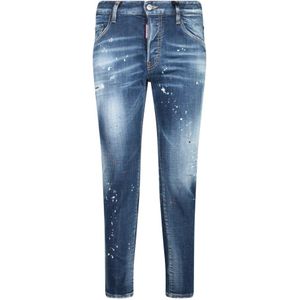 Dsquared 2 - Skater Jeans - Marineblauw - Katoen - Elastaan