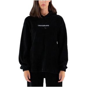Calvin Klein, Dames, Sweatshirts & Hoodies, Zwart, Maat: XS Corduroy,
