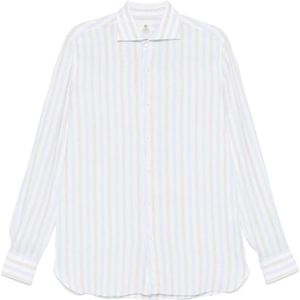 Borrelli, Heren, Overhemden, Wit, Maat: L Linnen,