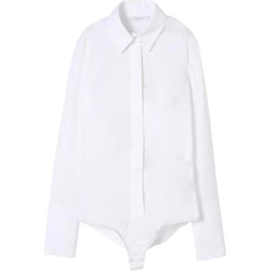 Patrizia Pepe, Dames, Tops, Wit, Maat: M Katoen,