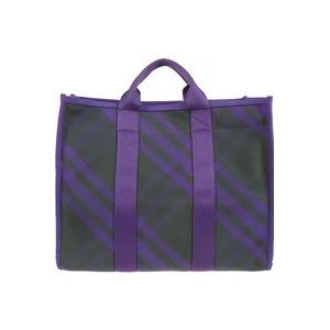 Burberry Canvas Check Tote Tas , Purple , Heren , Maat: ONE Size