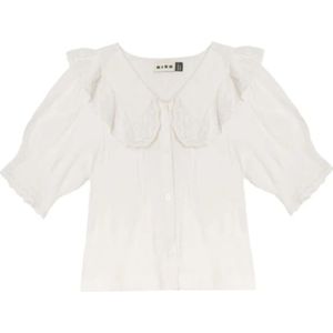 Rixo, Dames, Blouses & Shirts, Wit, Maat: M Katoen,