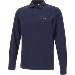 Sun68, Heren, Tops, Blauw, Maat: S Katoen,