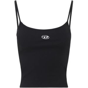 Diesel, Dames, Tops, Zwart, Maat: M Katoen,