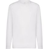 Boggi Milano - Pima Katoen Jersey T-shirt - Wit - Lange Mouwen