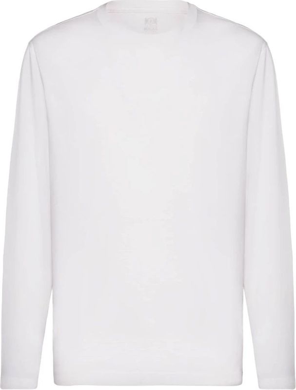 Boggi Milano - Pima Katoen Jersey T-shirt - Wit - Lange Mouwen