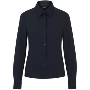 Hugo, Dames, Blouses & Shirts, Blauw, Maat: M Polyamide,