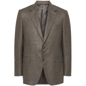 Canali, Heren, Jassen, Bruin, Maat: 2XL Wol,