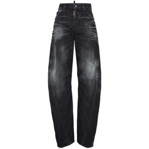 Dsquared2, Dames, Jeans, Zwart, Maat: M
