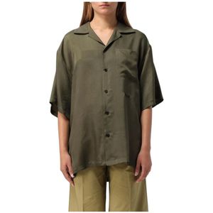 Msgm, Heren, Overhemden, Groen, Maat: XL Zijde,